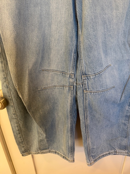 Gap Horseshoe Barrel Wide-Leg Drawstring Light Blue Denim Jeans for Women - Picture 5 of 6